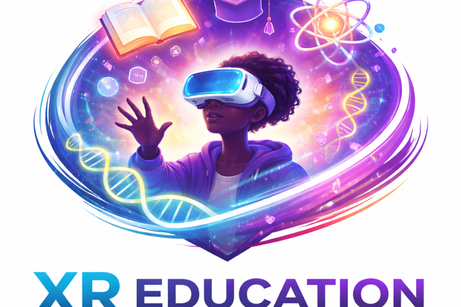 ChatGPT AI generated. Prompt: create a logo for XR and education